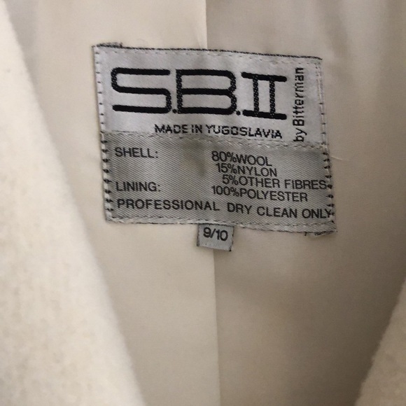 S.B.II by Bitterman Wool Blend Winter White Coat - Picture 4 of 12
